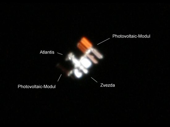 Bild von der ISS im Februar 2008 von Thomas Winterer